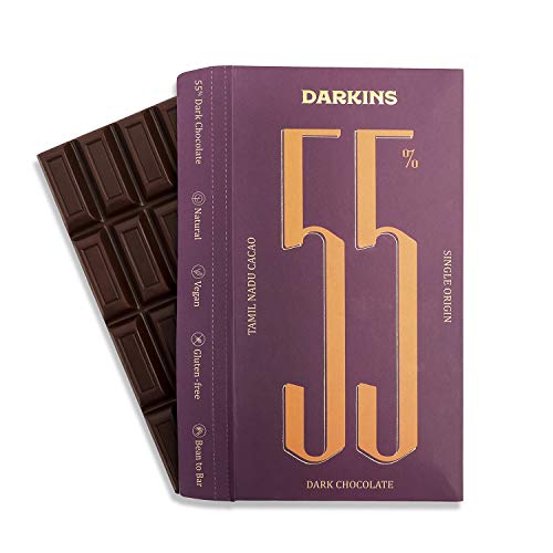 Image of Darkins Dark Chocolate | 55% Dark Chocolate Single Origin | Gluten-Free Chocolate | 65g Each Pack of 2