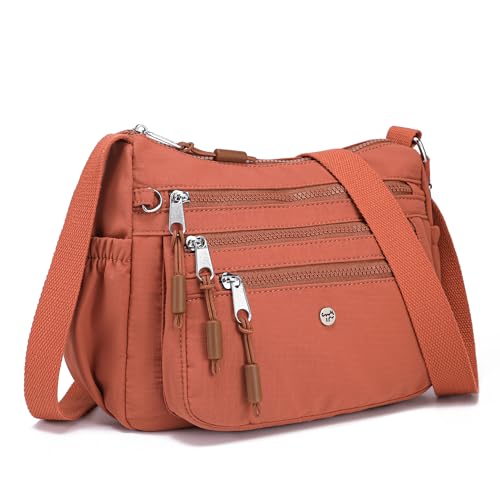 AOCINA Ladies Purses Crossbody Bags for Women Multi Pocket Purse Nylon Lightweight Handbags Shoulder Messenger Bag Pocketbook