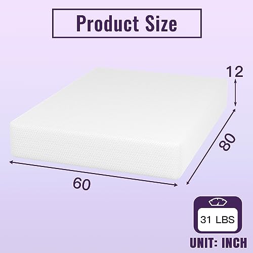 Image of PayLessHere 12 Inch Bamboo Charcoal Cooling Gel Memory Foam Mattress in a Box /Medium-Firm Mattress /Fiberglass Free /Pressure Relief & Temperature Regulation /CertiPUR-US Certified,White Queen