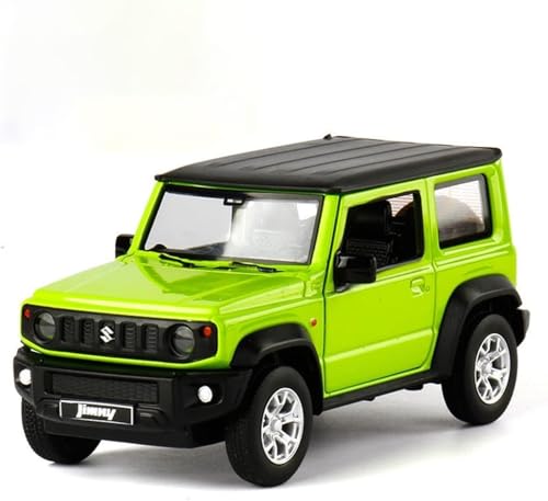 Image of Exclusive Alloy Metal Pull Back Die-Cast Car Diecast Metal Pullback Toy Car with Openable 6 Doors,Light Music Boys Gifts Toys (1:32 Suzuki Jimny- Green Color)