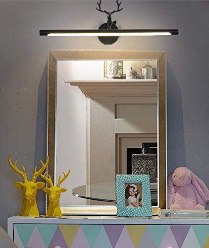 Aplique espejo baño LED negro 75cm regulable para vestidor y dormitorio 2