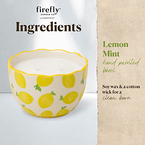 Paddywax WTE12002Z Scented Candles Firefly Terrace Collection Soy Wax 2-Wick Candle In Food-Safe Hand-Painted Ceramic Bowl thumb #1