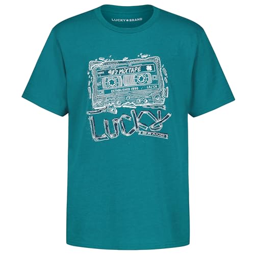 Image of Lucky Brand Boys' Short Sleeve Graphic Crew Neck T-Shirt, Soft, Comfortable, Relaxed Fit