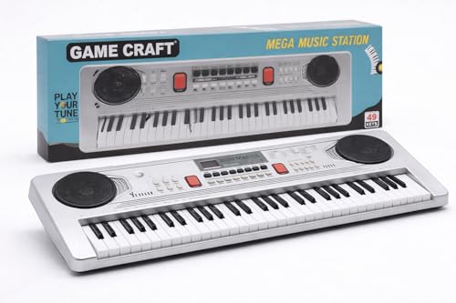 Image of Mega Music Station 61 Keys Electronic Keyboard Piano for Kids with MP3, USB Input, LED Display, Built-in Speakers, Demo Songs, Tones & Rhythms | Musical Keyboard for Beginners Boys & Girls