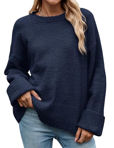 Heekpek Pull Femme Chic Hiver Chaud Col Rond Manches Longues
