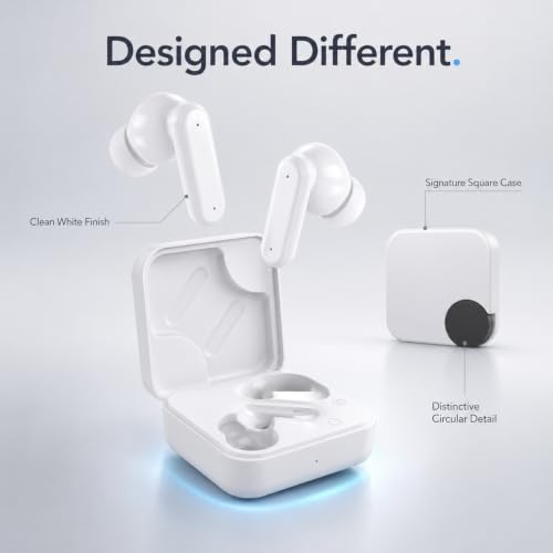 Image of True Wireless Bluetooth Earbuds with 60 Hours Total Playback, Bluetooth 5.3, Deep Bass, ENC Calling Mic, Touch Controls, USB Type-C Fast Charging, in-Ear TWS Earphones White