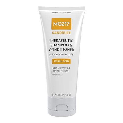 MG217 Dandruff Shampoo & Conditioner, Salicylic Acid Shampoo & Conditioner, 8 oz Tube, Clear