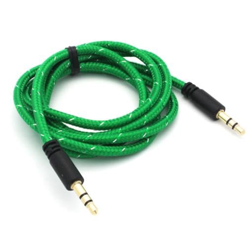Cable Auxiliar Jack 3.5mm Trenzado Verde 1 m miniatura 3