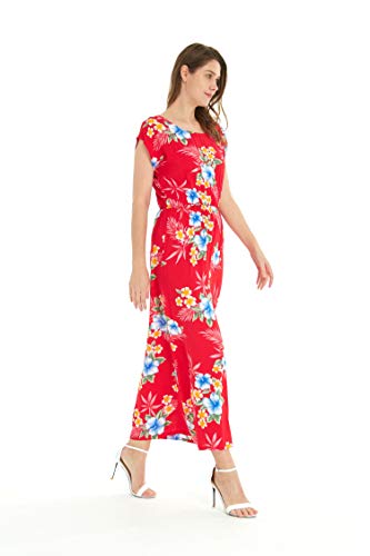 Image of Matchable Family Hawaiian Luau Men Women Girl Boy Clothes in Hibiscus Red