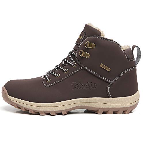 Image of TSIODFO Fashion Men Boots Winter Waterproof Outdoor Hiking Shoes Leather