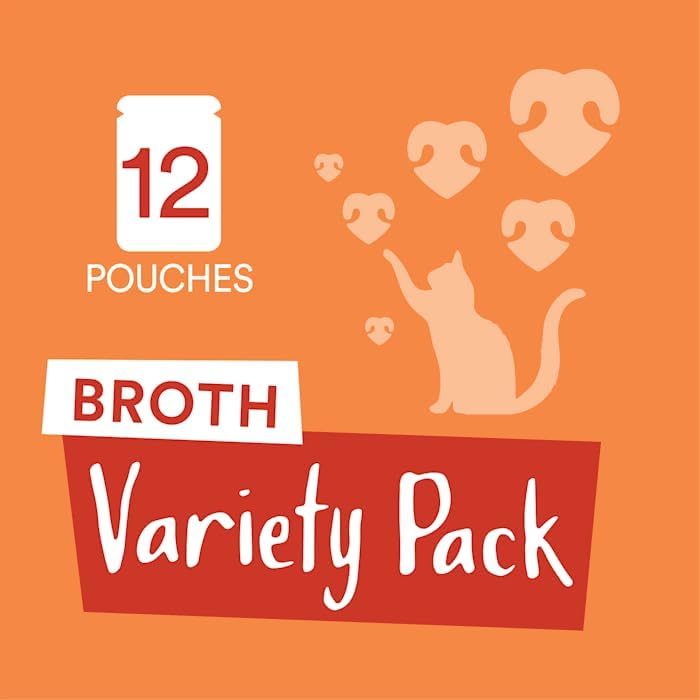 Vista 8 de WholeHearted Paquete variado de caldos húmedos para gatos que aumentan el sabor, paquete variado de 1.4 onzas. Cantidad de 12