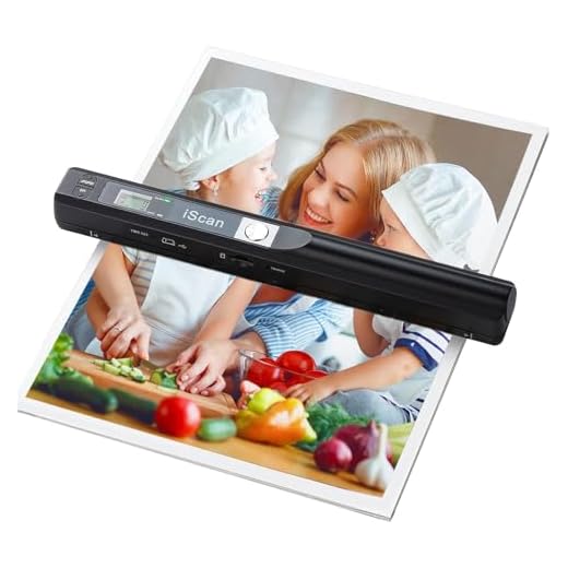 Portable Scanner, 900 DPI Handheld Photo Scanner for A4 Documents, JPG/PDF Format, Wand Document Scanner, Uploads Images to Computer Via USB Cable (Black)