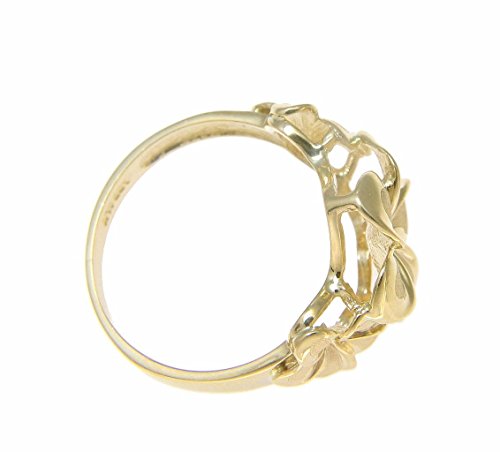 Arthur's Jewelry 14K solid yellow gold 6.5mm-8mm-6.5mm Hawaiian plumeria flower ring4