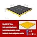 4 Drum Spill Platform with Forklift Pockets, Yellow and Black 60 Gallon Sump, 2300 Lbs. Load Capacity Containment Tray for Industrial Oil & Chemical(130x110x30cm)