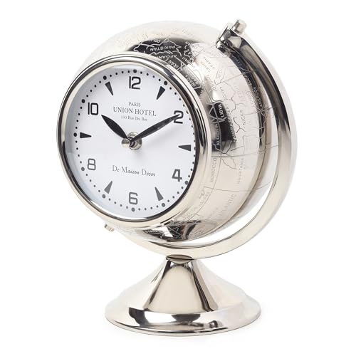 Image of Decor de Maison Brings Handcrafted Mitsuki Luxury Table Clock for KidsRoom, Living Room, Bedroom, Study Table| Classic Non-Ticking Tabletop Battery Operated Analog Desk Clock Gold (14x7x14cm)