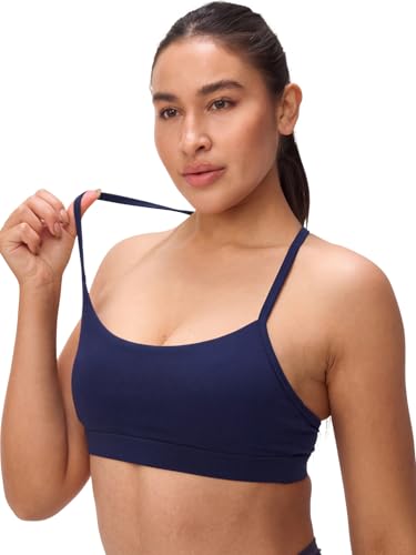 Image of Womens Y Back Padded Sports Bra Strappy U Neck Butter Soft Low Impact Workout Bras Yoga Pilates Walking