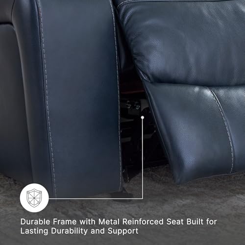 Signature Design by Ashley Leather Power Rocker Recliner Chair, Ocean Blue - image 4