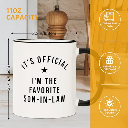 Taza divertida Favorito Yerno 11oz Cerámica blanca miniatura 6