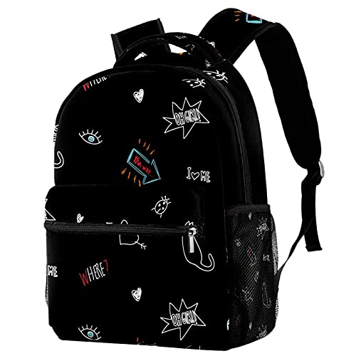 Sac à dos de voyage chats avec porte-bouteille pour enfants