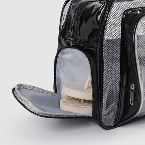 Large Mesh Beach Pool Tote Bag Beach Bag Dry Wet Separation Water Repellent PVC Transparent Window Swimming Pool Bag for Travel Clothes Shoes 5