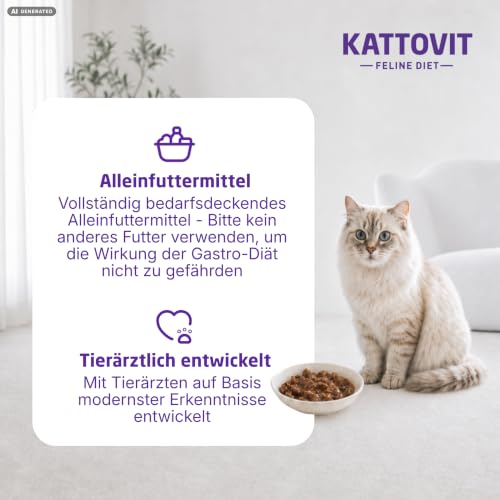 KATTOVIT Gastro Multipack Nassfutter für Katzen, 12 x 85g Frischebeutel