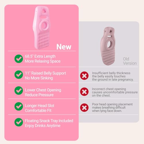 Image of Inflatable Pregnancy Pillow with Belly & Head Hole, Prone Pregnancy Pillow for Stomach Sleepers, Belly Pillow Pregnancy Mattress for Pregnant Women, Maternity airbed Pool Float for Tummy Massage