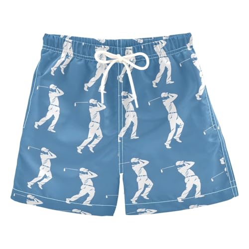 ALAZA Golf Player Blue Boys Quick Dry Beach Board Shorts Kids Swim Trunks Bathing Suit Swimsuit 5T