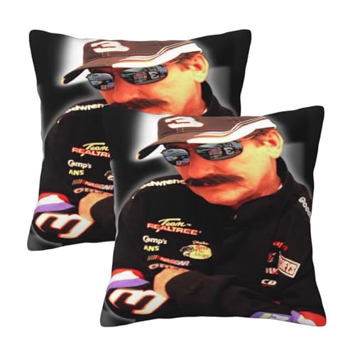 ETSDJ Dale Earnhardt Sr #3 Throw Pillow Cover Set of 2 Throw Pillow Cover for Man's Woman's Couch Bed Sofa Cushion Covers 16"X16"