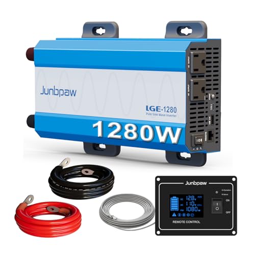 Image of 1280W Pure Sine Wave Power Inverter - 3600W Surge, Game-Changing Design | 12V to 120V AC Converter for Home, RV, Camping, Off-Grid & Outdoor Adventures