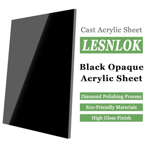 Image of 13 x 13 Black Acrylic Sheet 1 /4 inch Thick 6mm Black Plexiglass Sheet, DIY Materials for Home Decor, Handcraft, Painting, Photography,Switch Panel, Display Stand (1, 13 x 13 x 1 /4)