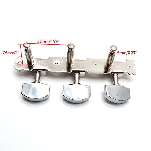Timiy Set of 2 Guitar Tuning Keys-3 Left 3 Right Classical Guitar Tuners Tuning Pegs Keys Machine Heads, Guitar Strings Included - Thumbnail 3
