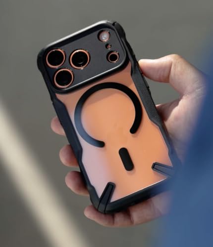 Image of Ringke Fusion-X Magnetic Compatible with iPhone 17 Pro Case Back Cover [Strong Magnet] Military Protection Transparent Hard Back Advanced Protection TPU Bumper - Magnetic Black