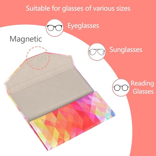 Image of Glasses Case, Foldable Eyeglass Case, Portable Sunglasses Case, Fashionable PU Hard Shell Glasses Case for Men Women