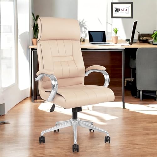 IAFA FURNITURE® Zen | Leatherette Ergonomic Boss Chair | Plush Padded Seating | High Back Executive Chair | Fixed Padded Armrests | Multi-Lock Mechani
