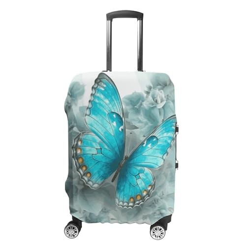 Suitcase Covers for Luggage Washable Luggage Cover Light Blue Butterfly Luggages Wheel Covers Elastic Travel Carry On Suitcase Cover Travel Luggages Protector Sleeve Fit 29-32 Inch M