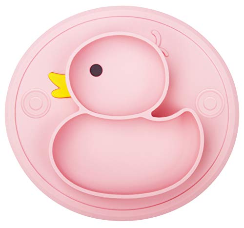 Silicone Divided Toddler Baby Plates - Portable Non Slip Suction Plates for Children