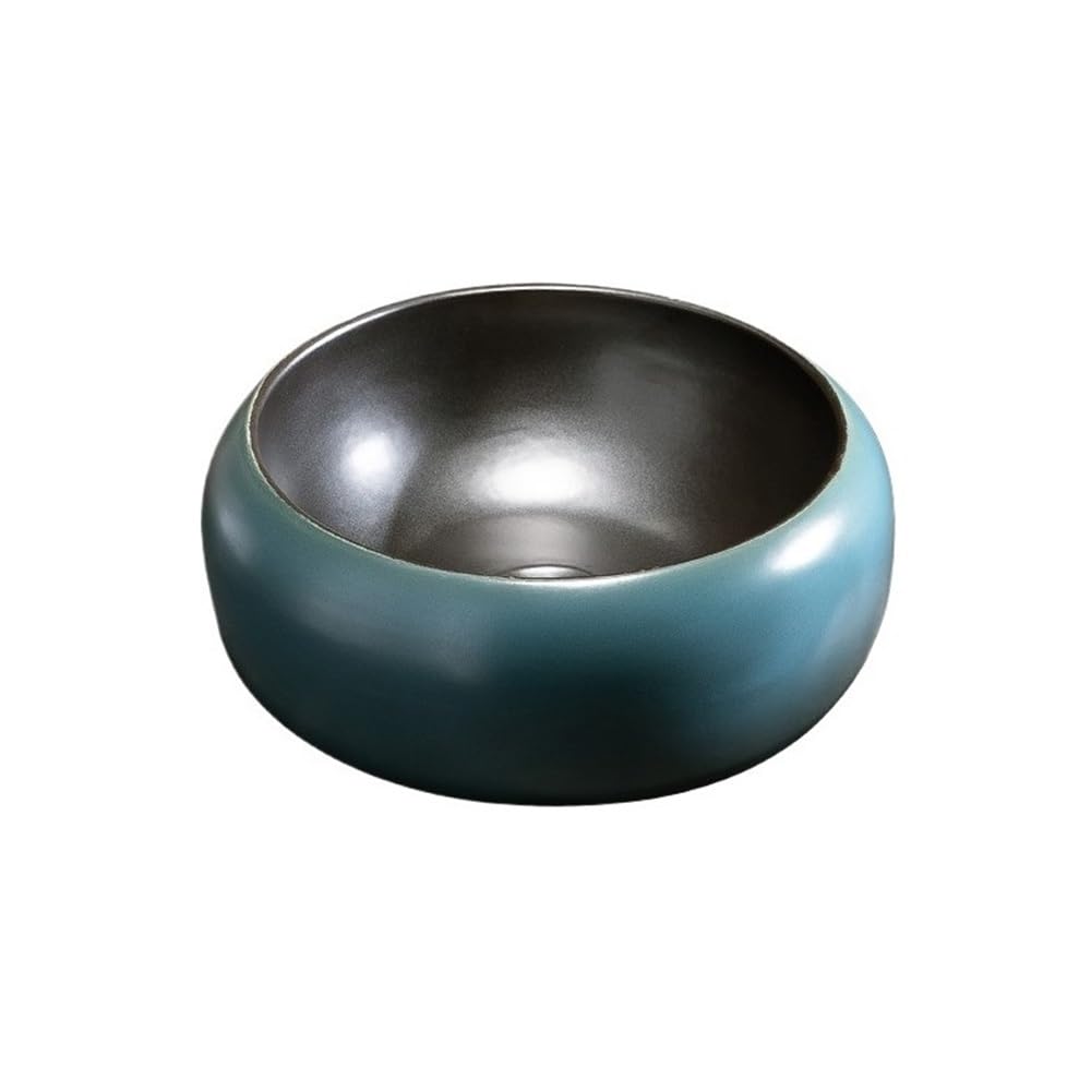 Bathroom Vessel Sink 41cm Diameter Round Ceramic Sink Home Decoration Wash Basin for Cafe, Restaurant Vanity Basin
