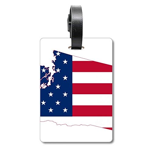 Étiquette valise Washington America au motif carte géographique vintage