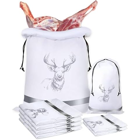 FUYITE 6 Pack Game Bags Elk Hunting Meat Bags, ​Reusable Waterproof Wild Game Meat Bags with Reflective Tags, Reusable Breathable Meat Game Bags, 30''x18.5''/4pcs, 15''x10''/2pcs Cover