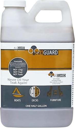 TeakGuard Finish, Premium Teak Cleaner and Brightener, Water-Based, Oil-Free Wood Restorer & Protectant, Safe & Easy To Use Teak Sealer & Polisher for Outdoor & Indoor Wood Furniture, 64 oz