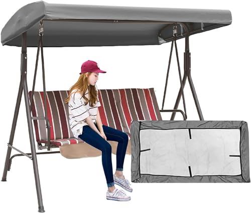 GZYHDC Ersatzdach für Hollywoodschaukel 191x120x18cm 3 Sitzer Dach für Hollywoodschaukel Wasserdicht Hollywoodschaukel Ersatz-Bezug Ersatzbezug Sonnendach 210D Oxford-Stoff