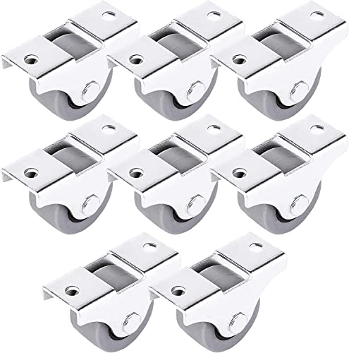 SKIR'CO Paquete de 8 ruedas pequeñas de 25 mm para muebles, ruedas de goma, no giratorias, ruedas fijas, dirección...