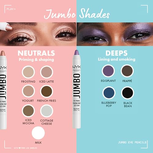 NYX PROFESSIONAL MAKEUP Jumbo Eye Pencil, Blendable Eyeshadow Stick & Eyeliner Pencil - Black Bean (Black)