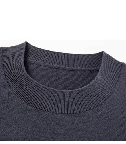 Men Spring Sweater Casual Slim Mock Neck Jumper Short Sleeve Male Knit Tops4