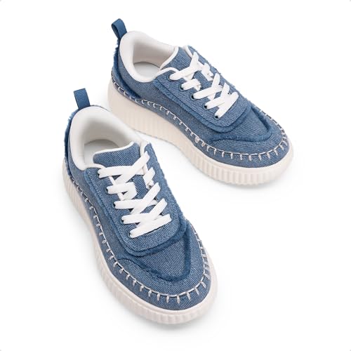 DREAM PAIRS Girls Fashion Sneakers Tennis Shoes Kids Platform Lightweight Lace Up Casual Walking Shoes4