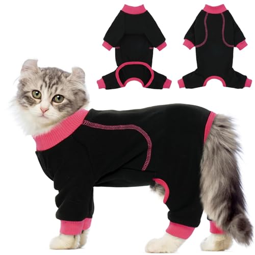 Bonaweite-Sticky-Hair-Cat-Clothes-Prevent-Lost-Hair-Onesie-Shirts-for-Cats-Only-Kitten-Pajamas-Costumes-Outfits-for-Pet-Cat-Recovery-Suit-for-Cats-or-Small-Dogs