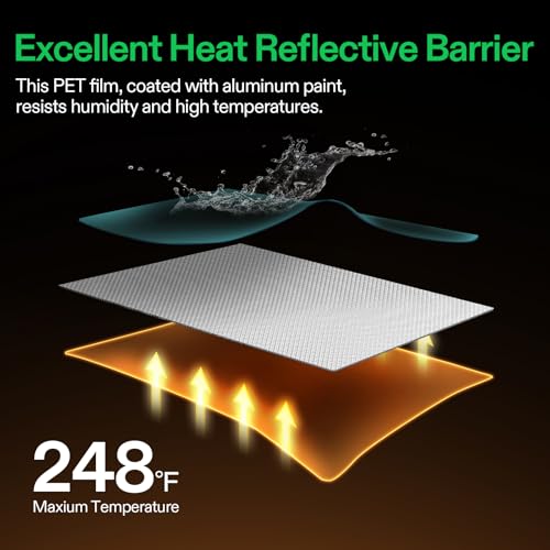 VIVOSUN 6 Mil Mylar Film Roll 4 FT X 10 FT Diamond Film Foil Roll Highly Reflective Grow Room (10 FT)