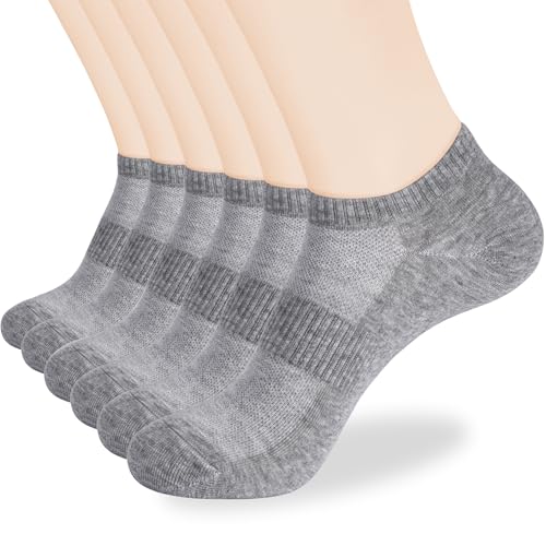 Image of Corlap Women's Ankle Cotton Socks - No Show Low Cut Athletic Running Soft Thin White Socks 6 Pairs