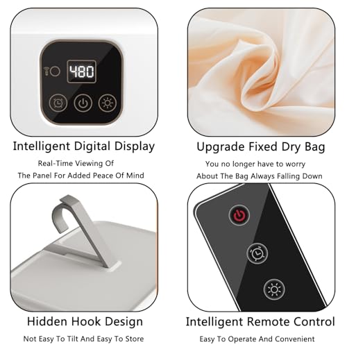 Portable Dryer With 480 Minute Timer Function 20 Minute Quick Drying Mini Dryer - a Compact Suitable for RVs, Apartments, Travel, Student Dormitories, equipped With a Drying Bag Remote Control - Image 4