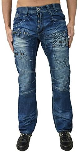 eto Jeans Designer Men's Regular Fit Funky Distress Look Denim Pants Trousers Bottoms 2 Washes